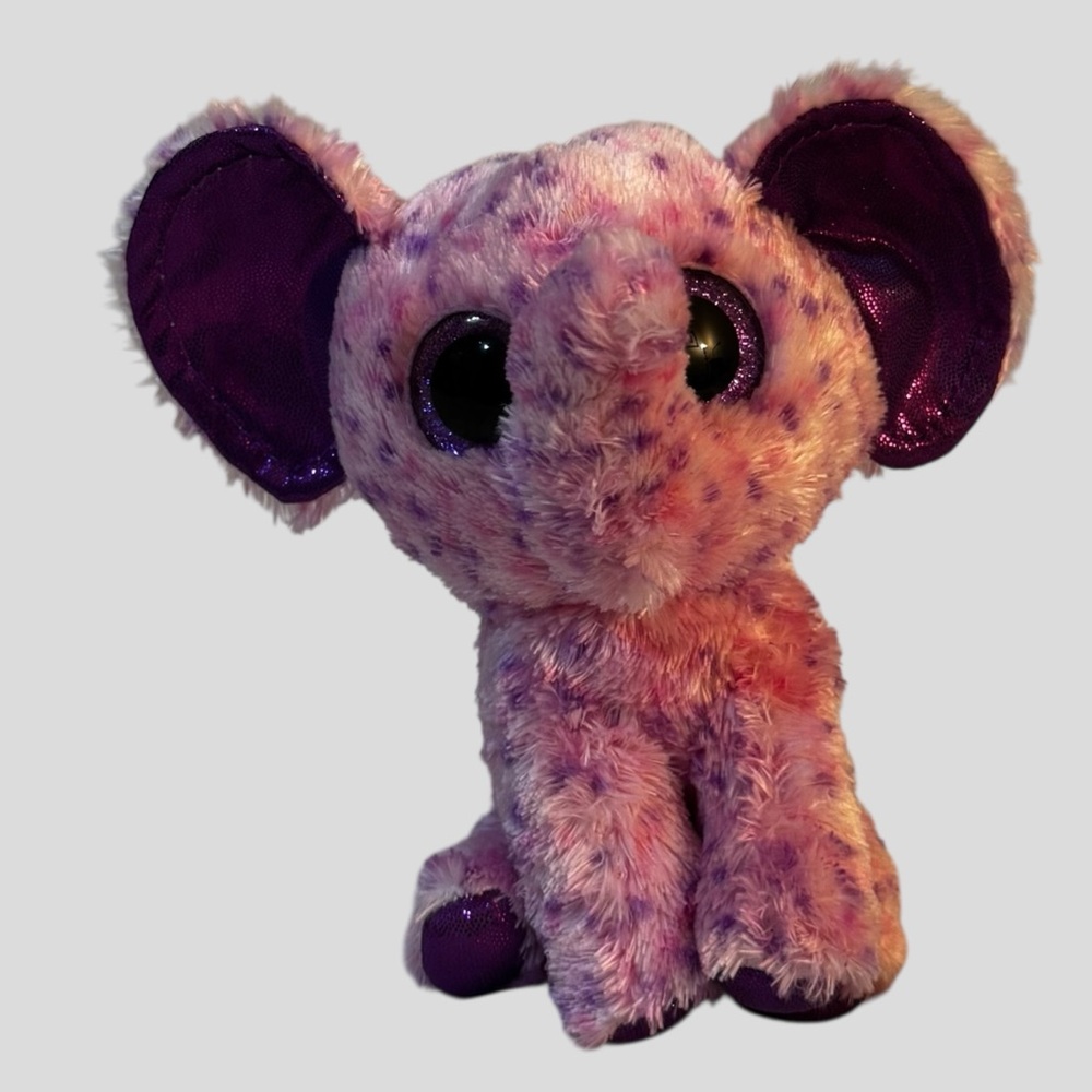 TY Beanie Boos 2021 Eva Elephant Beanie Boo Plush Glitter Eyes 6” Tall